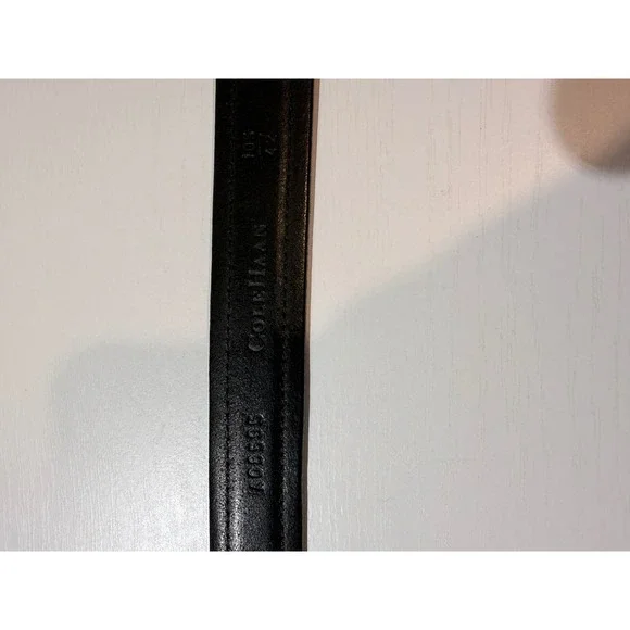 Cole Haan Mens Black Leather Belt – Size 42 Silver Buckle‎ Classic - Picture 5 of 7
